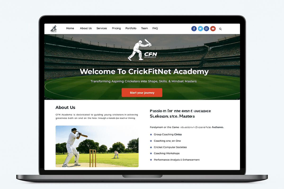 CrickFitNet Academy - Sports Academy Platform Case Study Preview CrickFitNet Academy - Sports Academy Platform Case Study Showcase by TechKritika Software